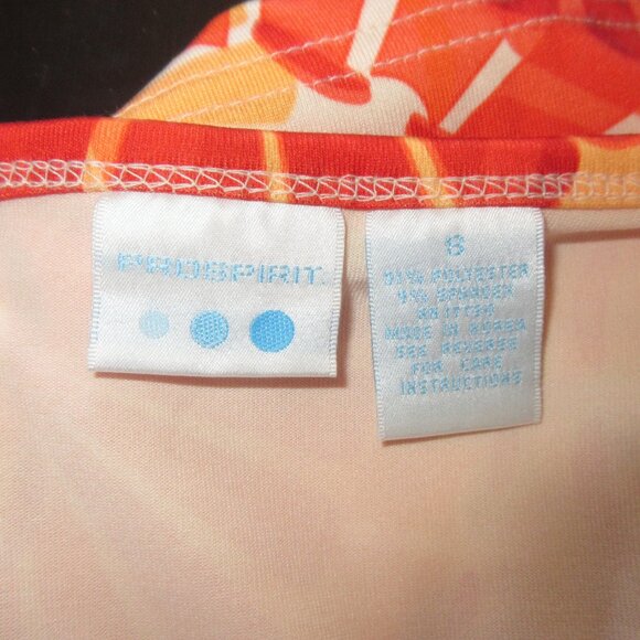 Pro Spirit V neck Orange floral knit top size s - Picture 7 of 8